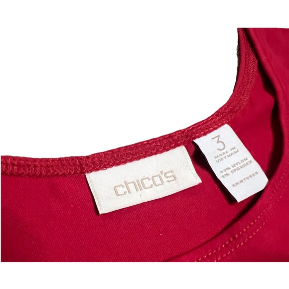 Chicos Tank Top Women's Size 3 / XL Red Jersey Knit Stretch Nylon Spandex Shell - Picture 3 of 3